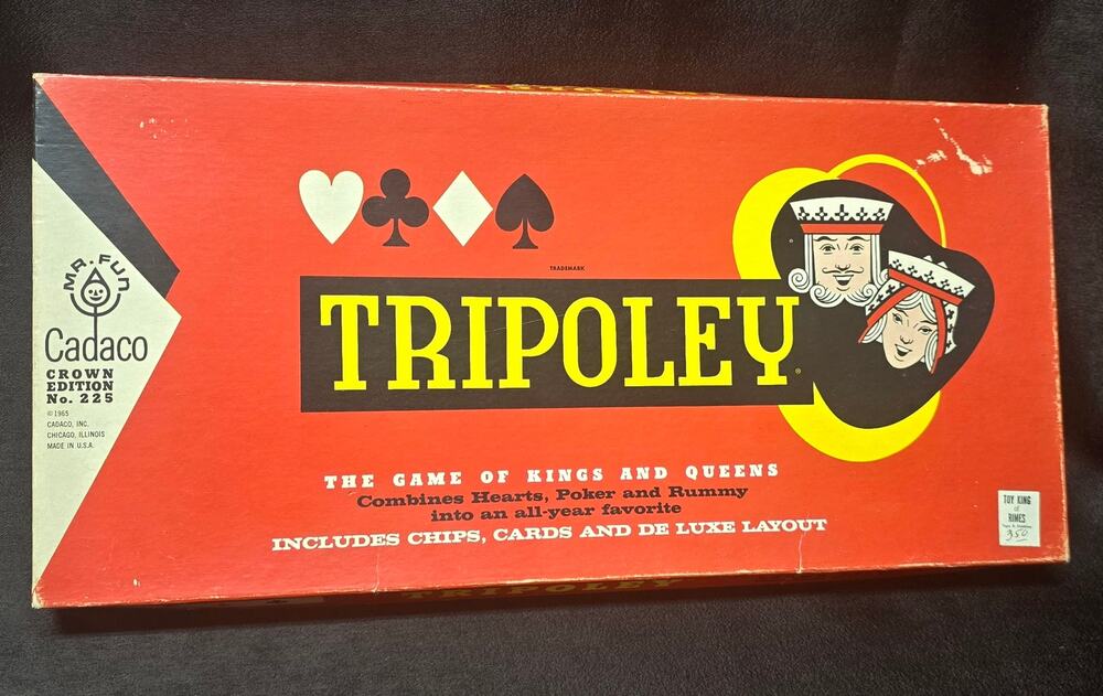 Tripoley Game of Kings & Queens Card Game by Cadaco Crown Edition No. 225